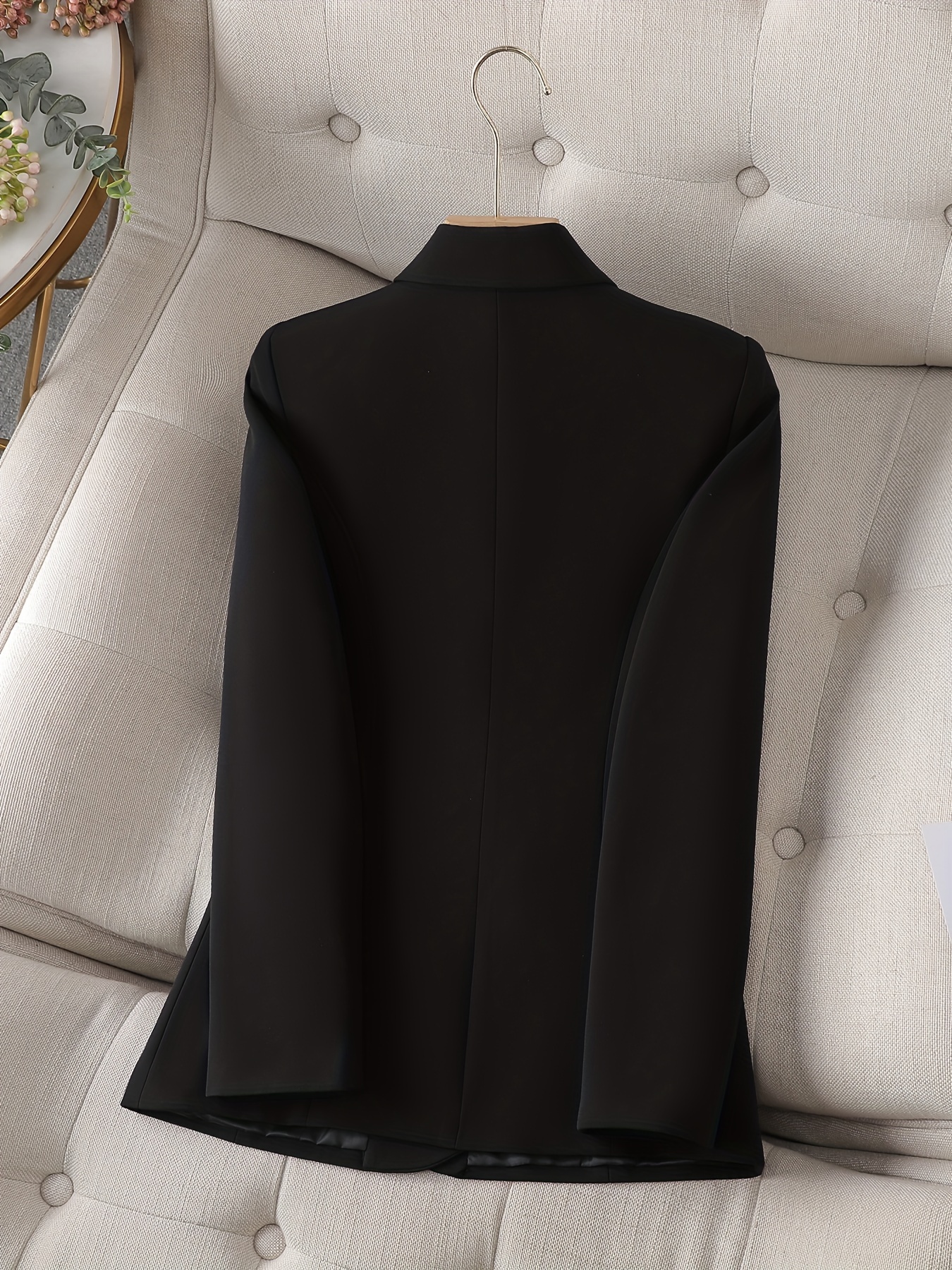 womens color long sleeve single button polyester elastane regular fit fall season woven fabric with and button detail details 4