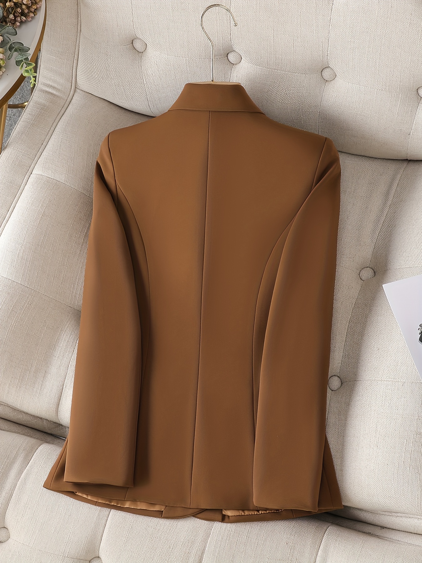 womens color long sleeve single button polyester elastane regular fit fall season woven fabric with and button detail details 13