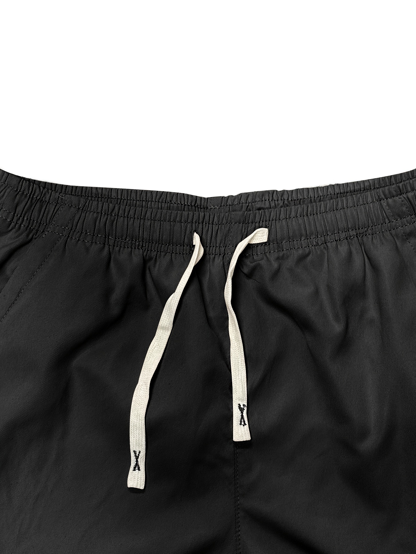 mens solid cargo shorts with multi pockets casual drawstring shorts for summer details 8