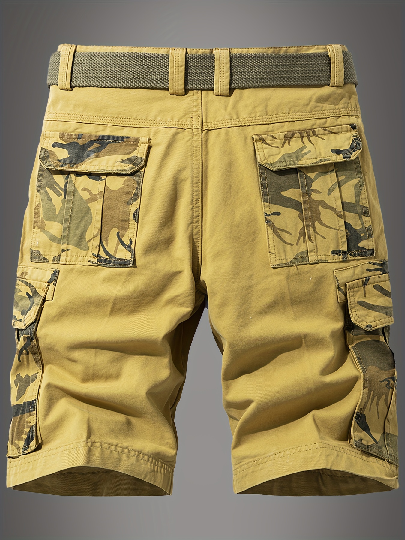 mens casual shorts chic cotton camouflage pattern cargo shorts bermuda shorts details 1