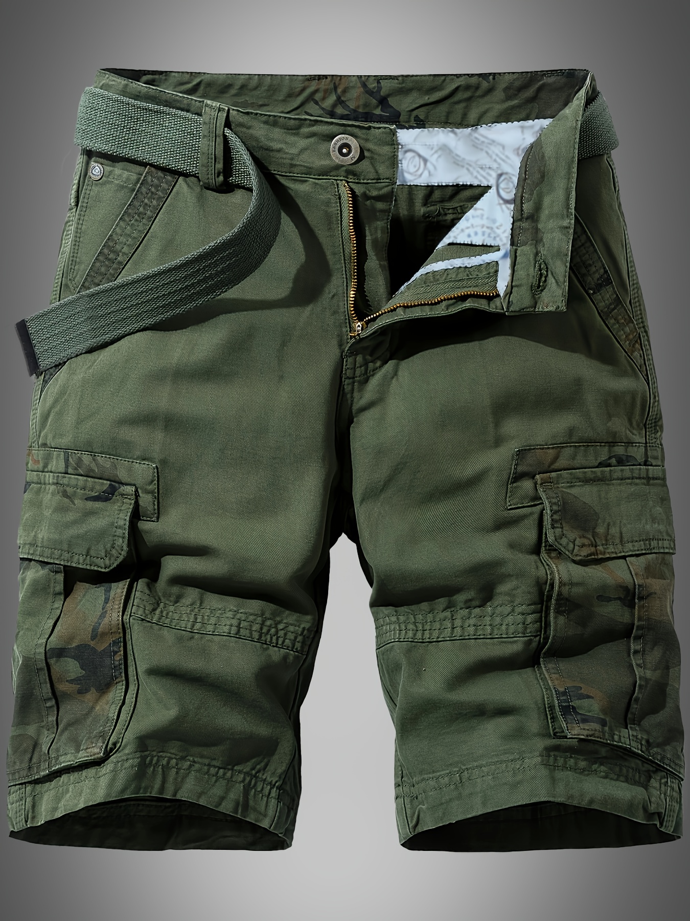 mens casual shorts chic cotton camouflage pattern cargo shorts bermuda shorts details 2