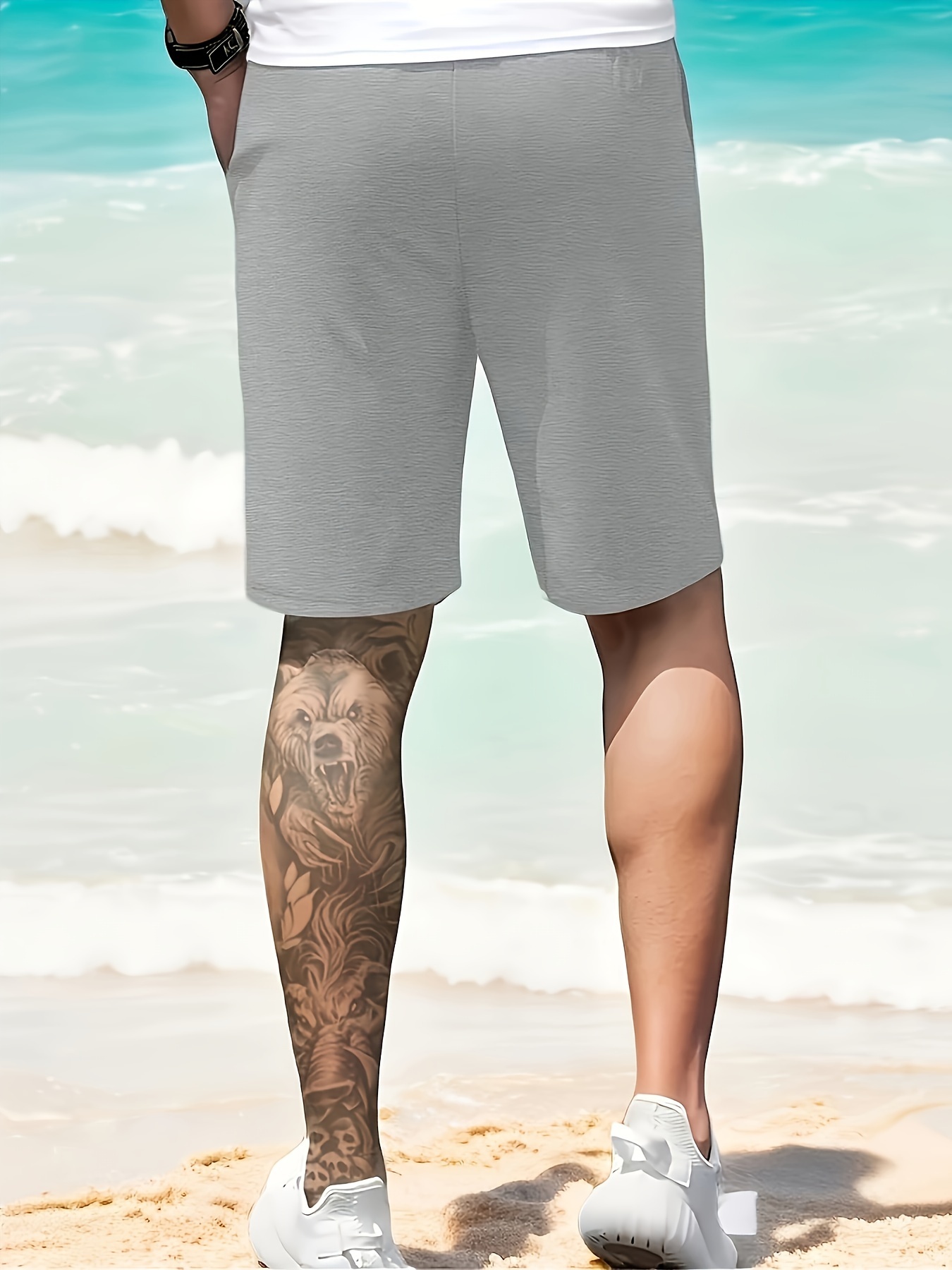 baseball print mens summer fashionable drawstring casual sports loose shorts suitable for outdoor sports comfortable and versatile details 6