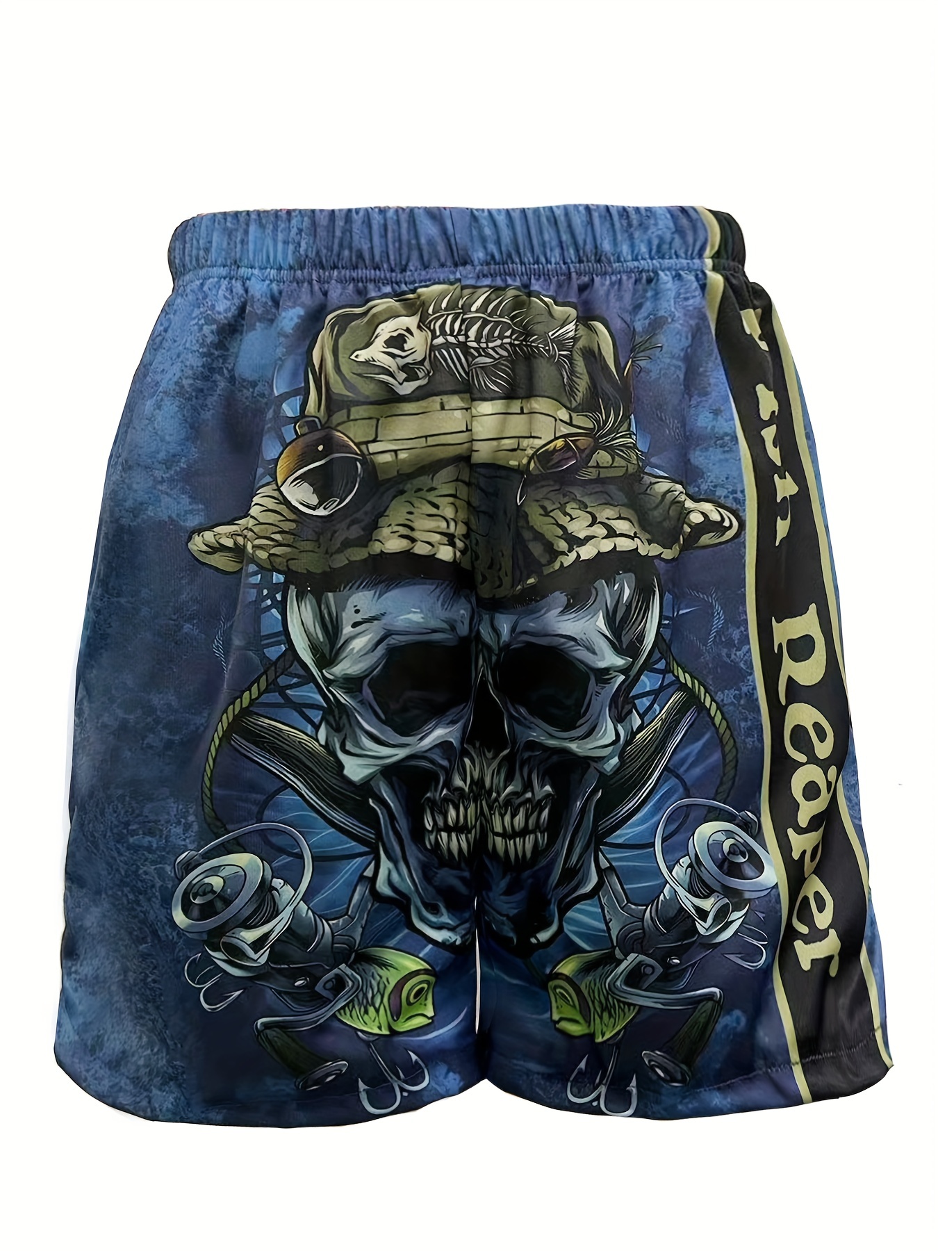halloween skull pattern comfy shorts mens casual stretch street style shorts for summer details 6