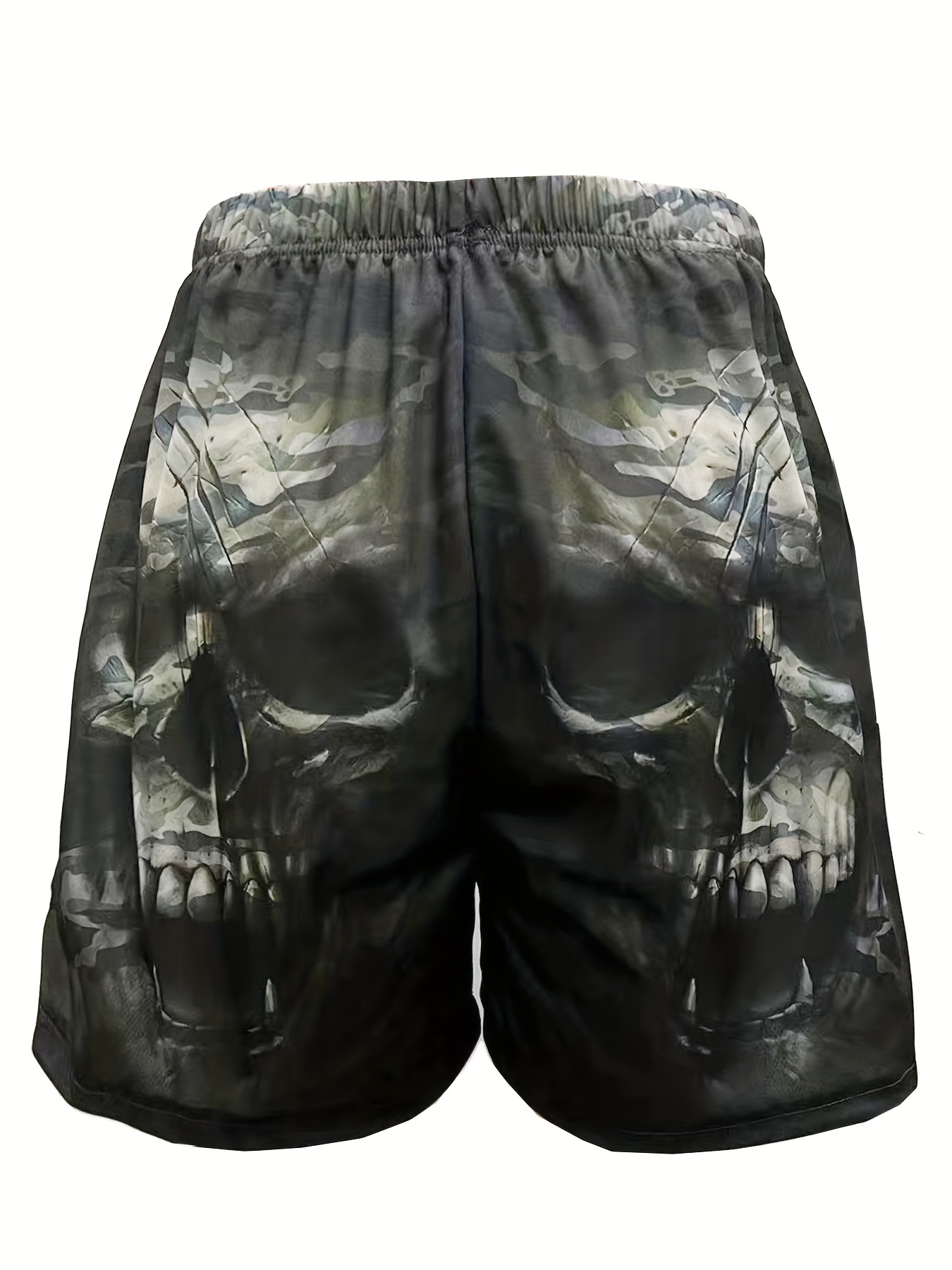 halloween skull pattern comfy shorts mens casual stretch street style shorts for summer details 10