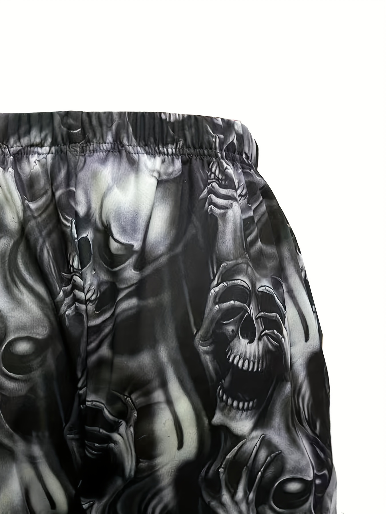 halloween skull pattern comfy shorts mens casual stretch street style shorts for summer details 17