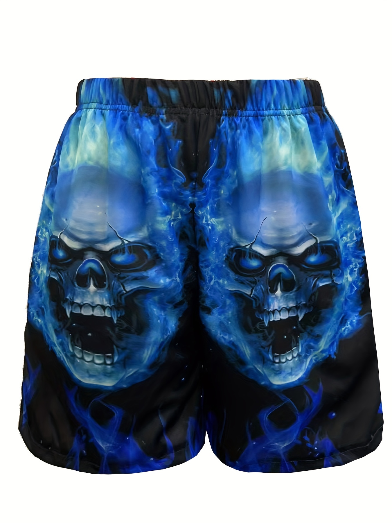 halloween skull pattern comfy shorts mens casual stretch street style shorts for summer details 18
