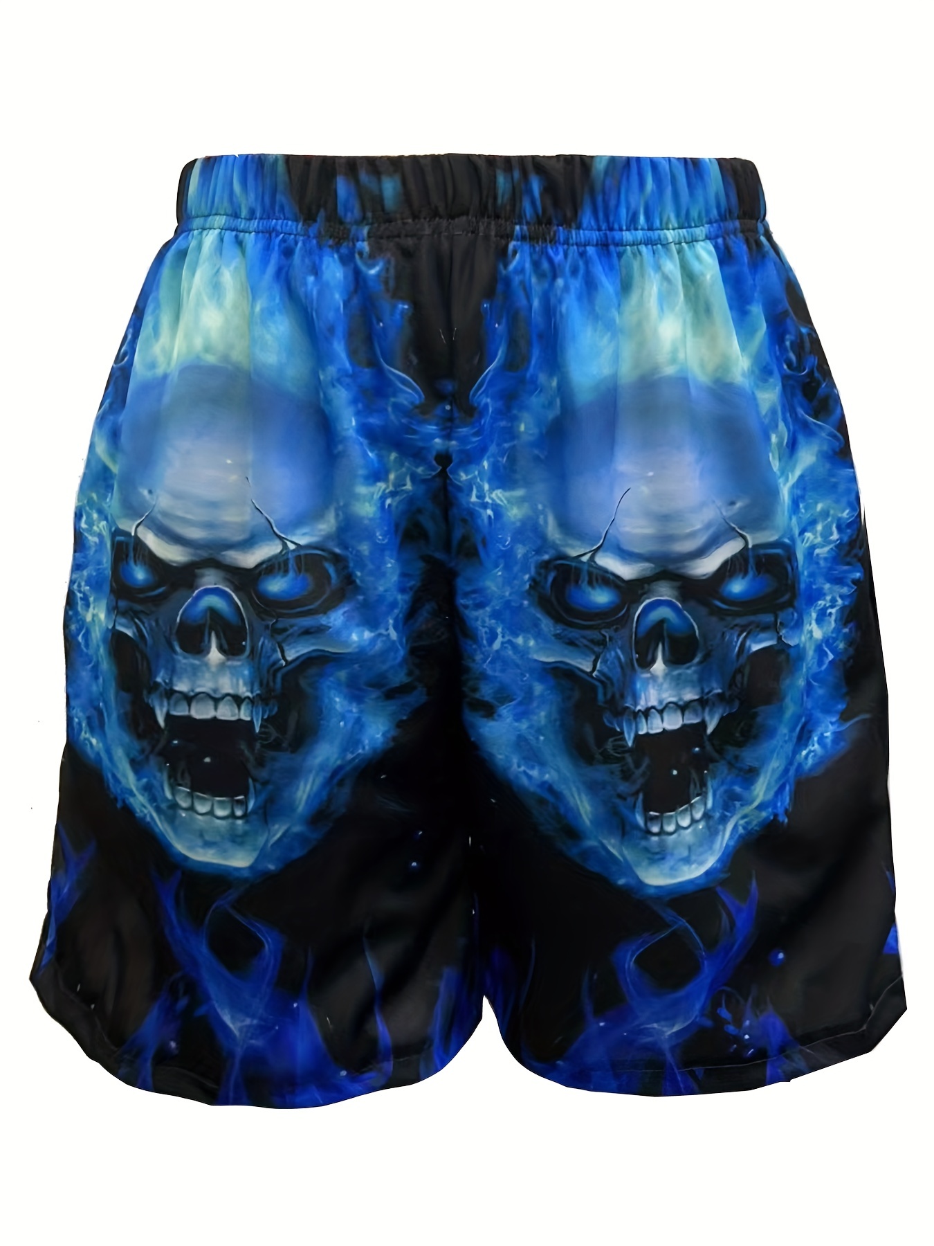 halloween skull pattern comfy shorts mens casual stretch street style shorts for summer details 19