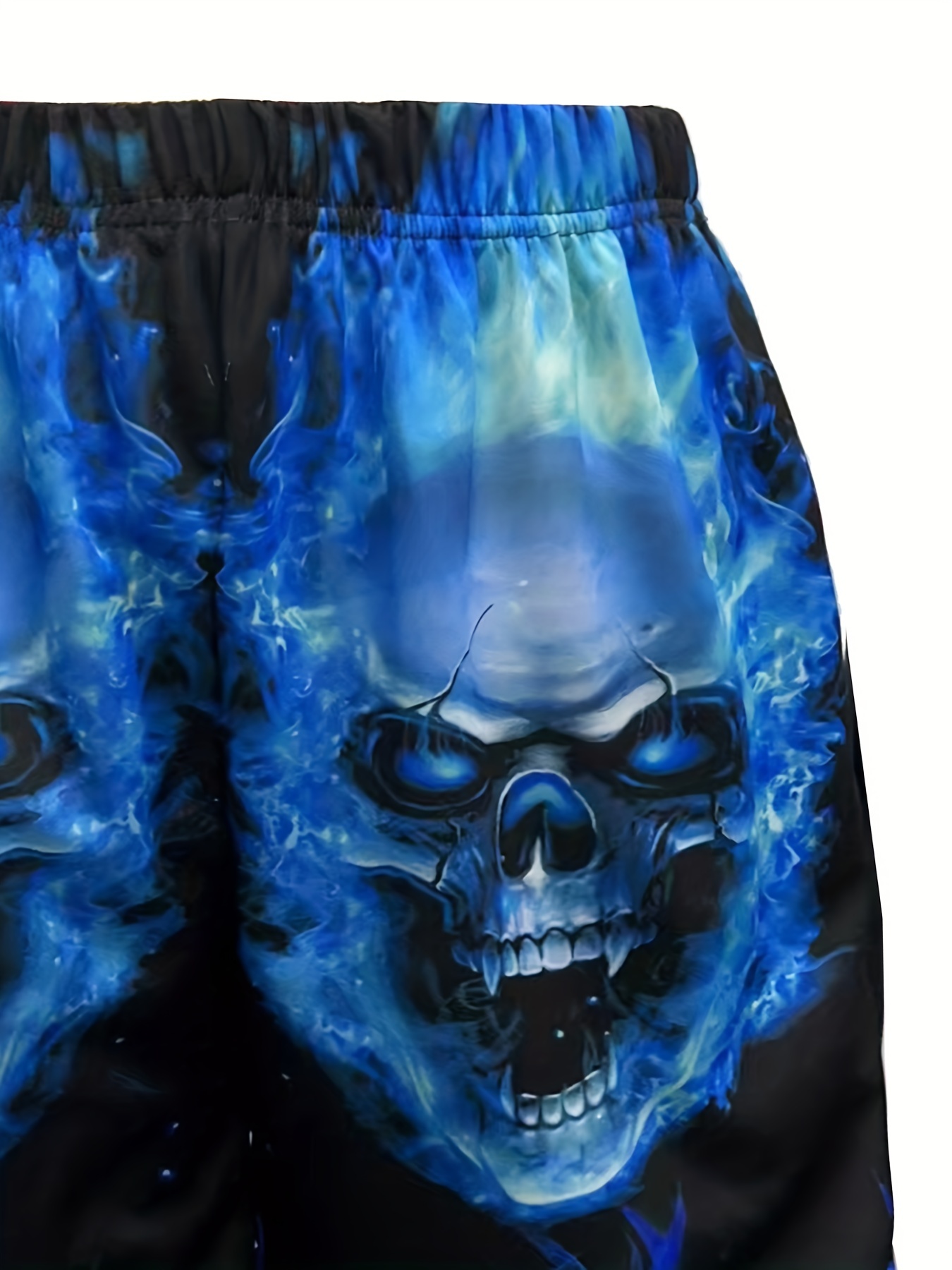 halloween skull pattern comfy shorts mens casual stretch street style shorts for summer details 20