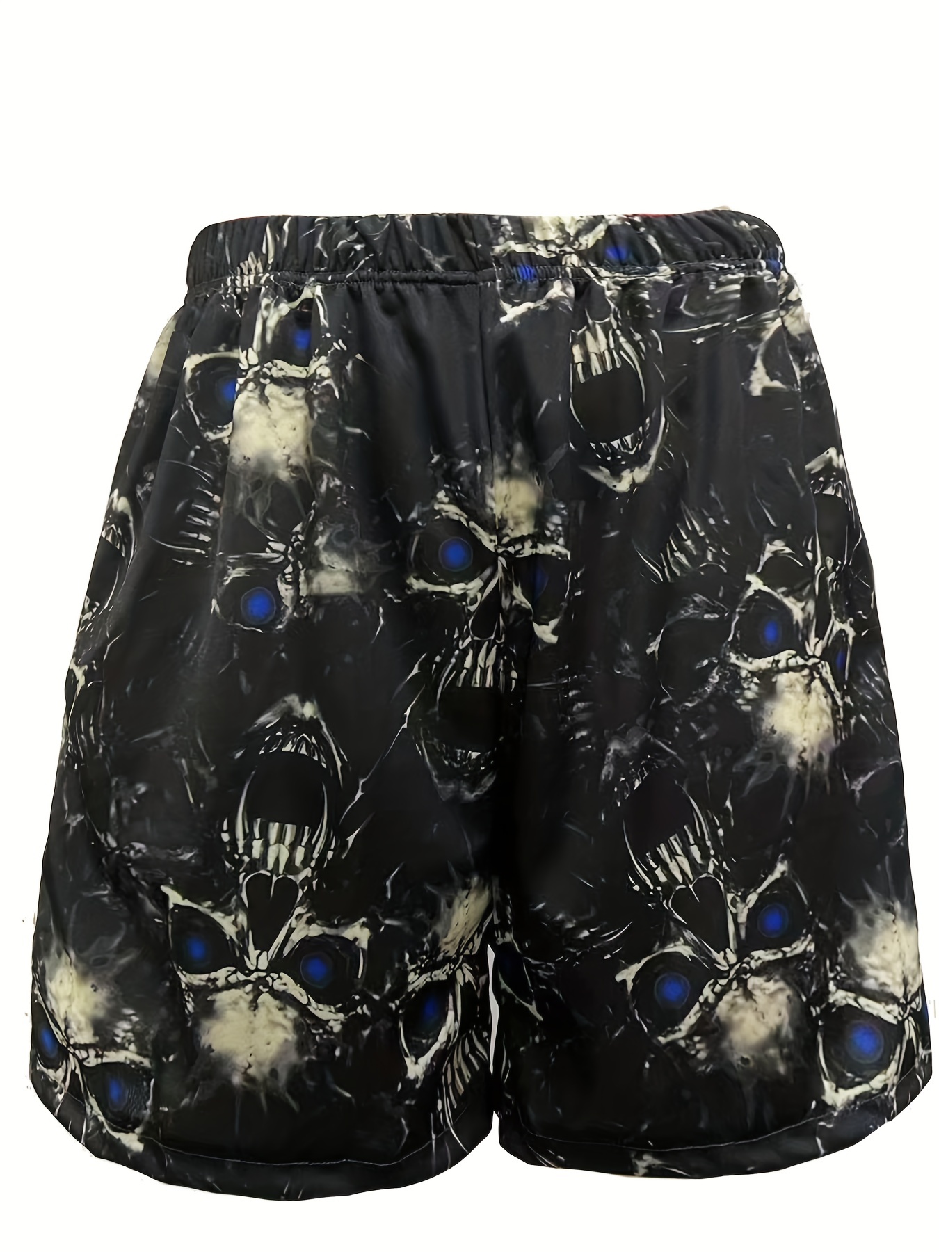 halloween skull pattern comfy shorts mens casual stretch street style shorts for summer details 21