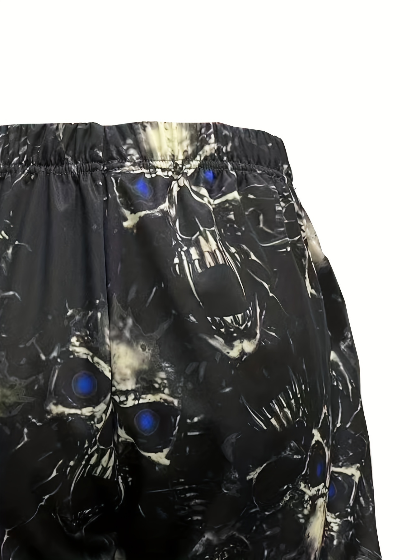 halloween skull pattern comfy shorts mens casual stretch street style shorts for summer details 23