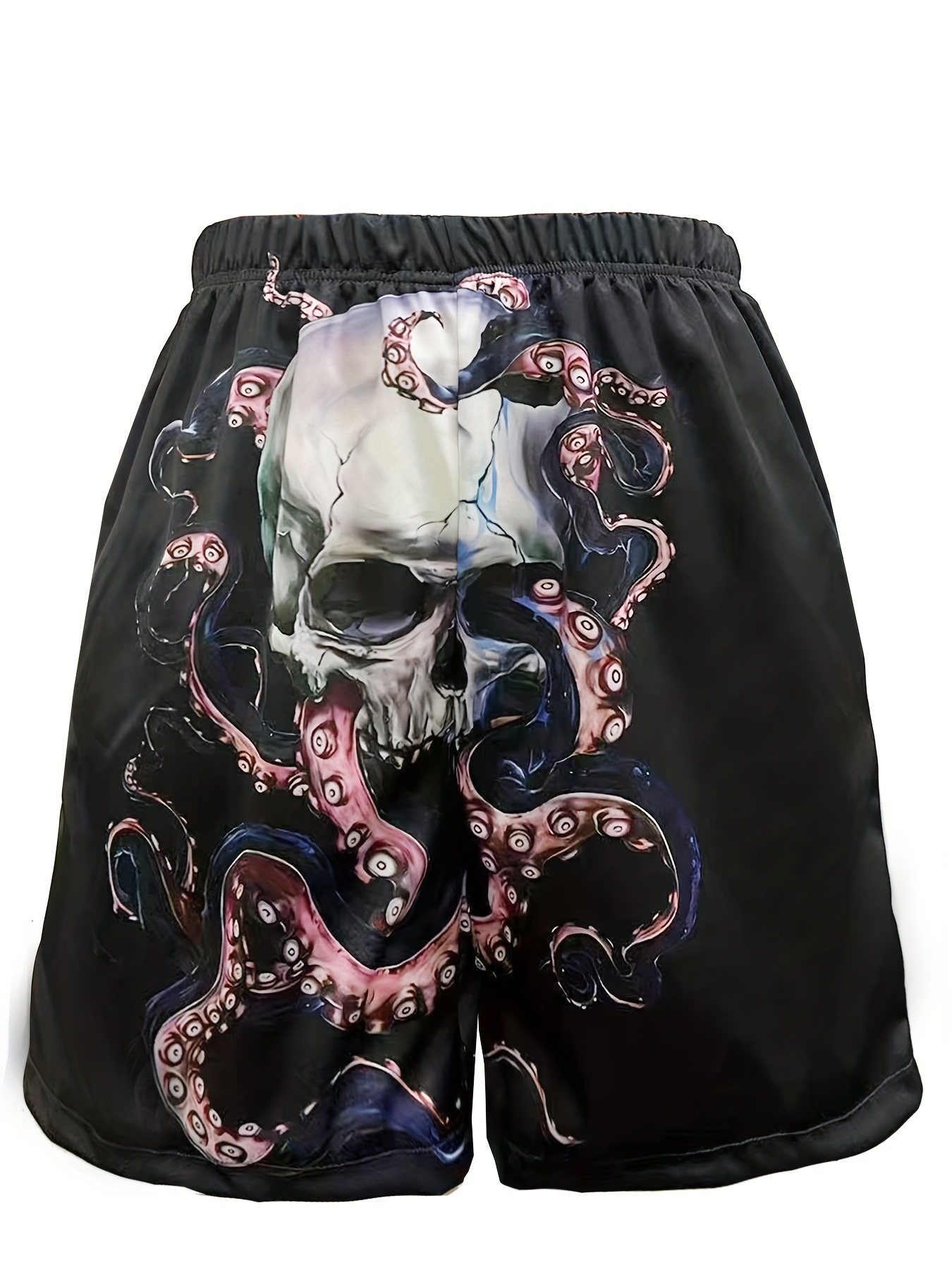 halloween skull pattern comfy shorts mens casual stretch street style shorts for summer details 24