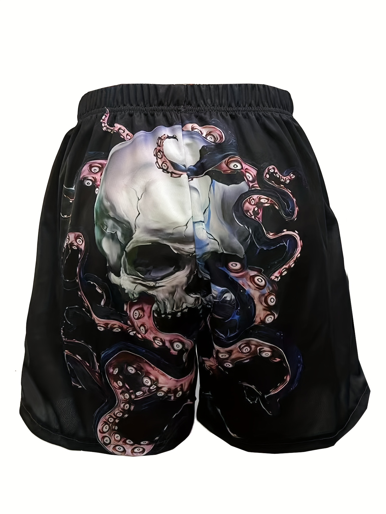 halloween skull pattern comfy shorts mens casual stretch street style shorts for summer details 25