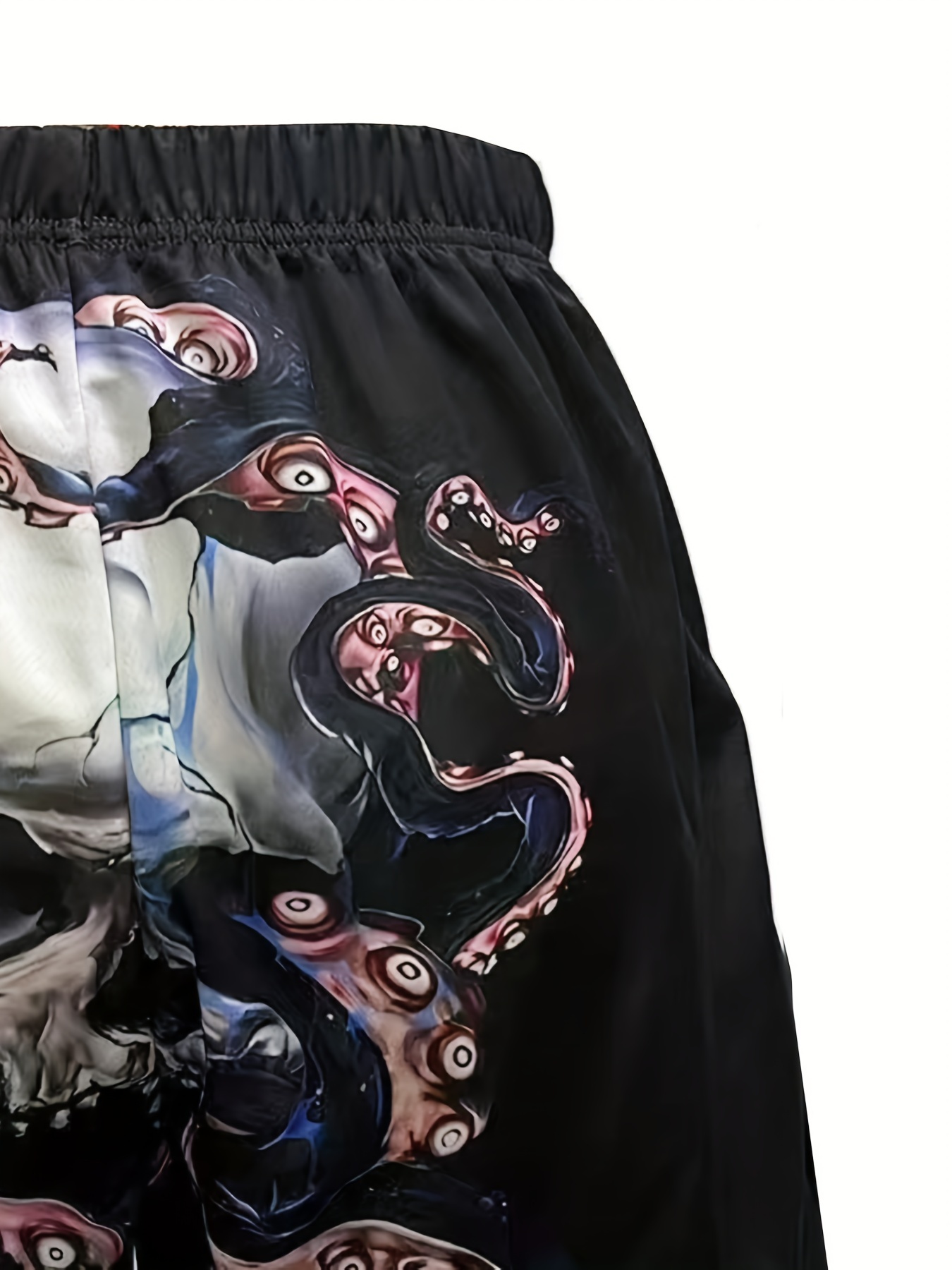 halloween skull pattern comfy shorts mens casual stretch street style shorts for summer details 26