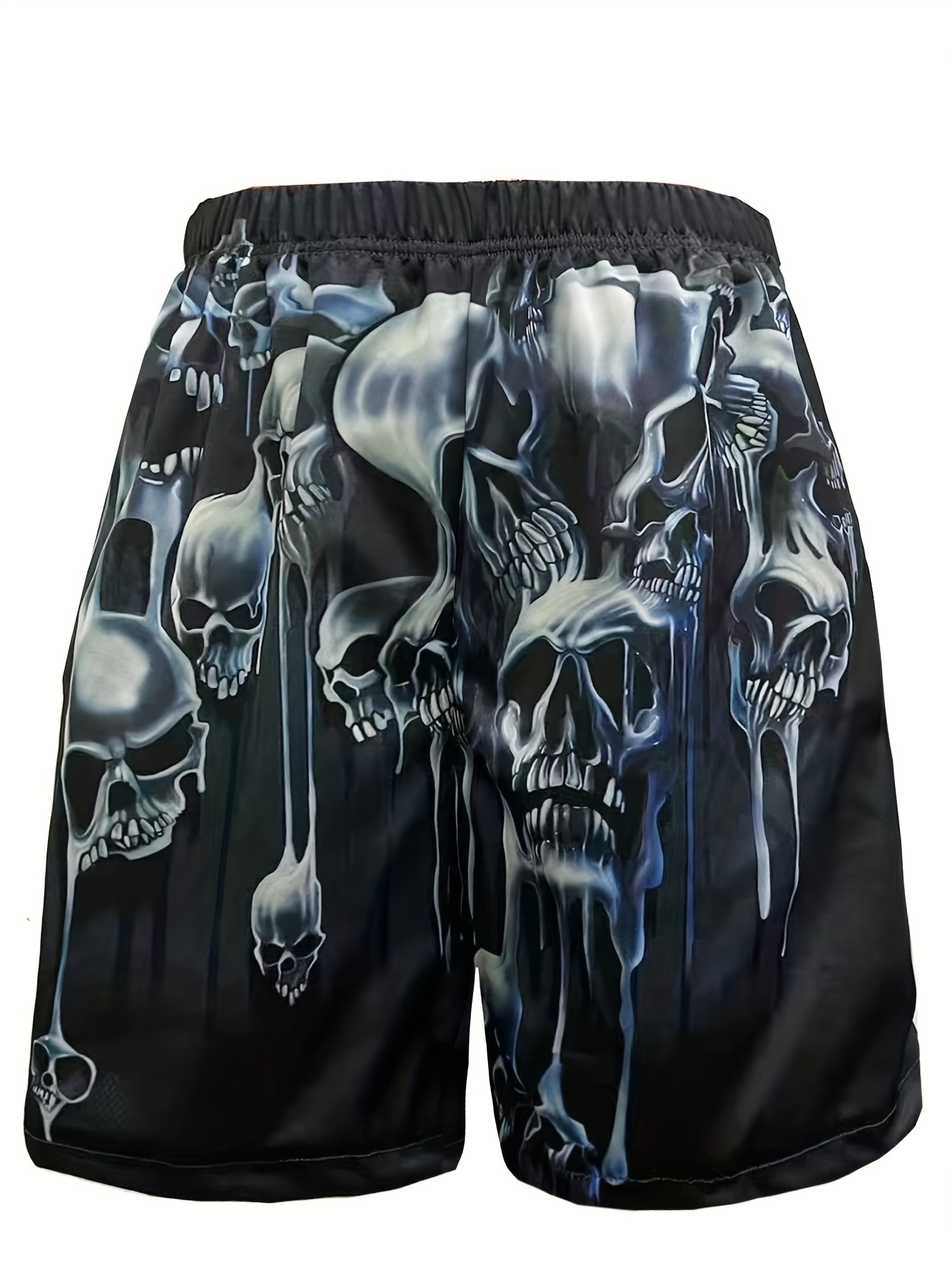 halloween skull pattern comfy shorts mens casual stretch street style shorts for summer details 27