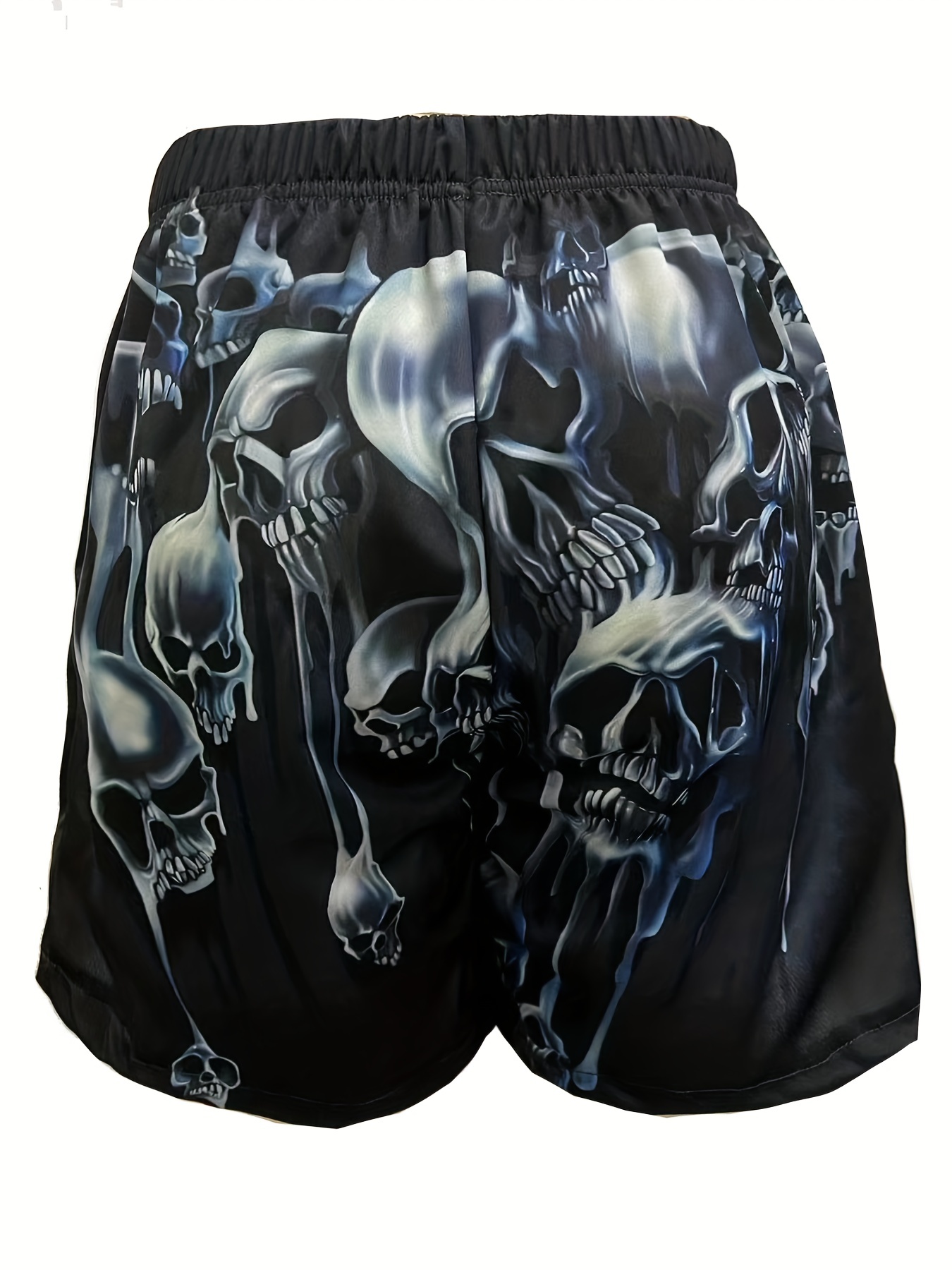 halloween skull pattern comfy shorts mens casual stretch street style shorts for summer details 28