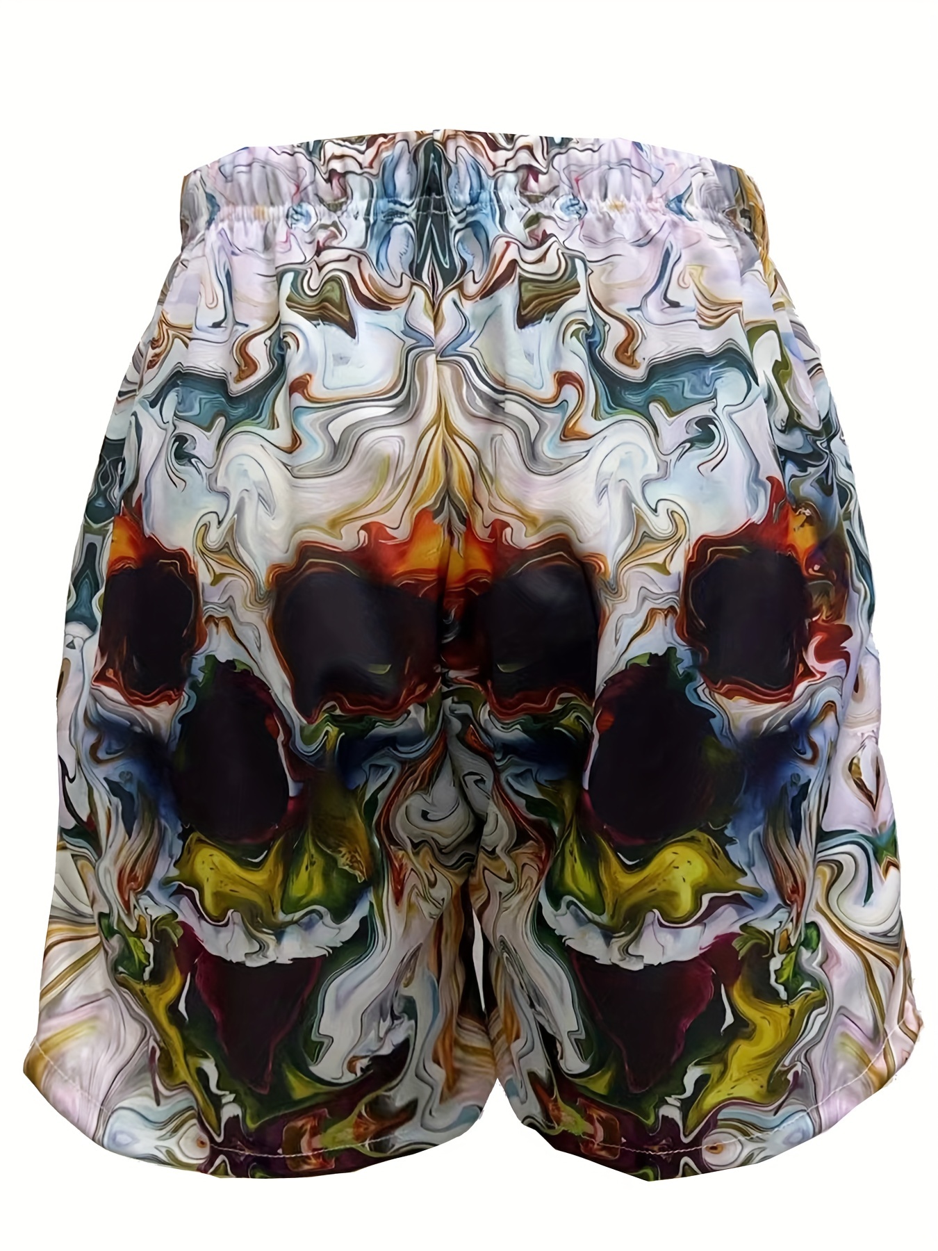 halloween skull pattern comfy shorts mens casual stretch street style shorts for summer details 30