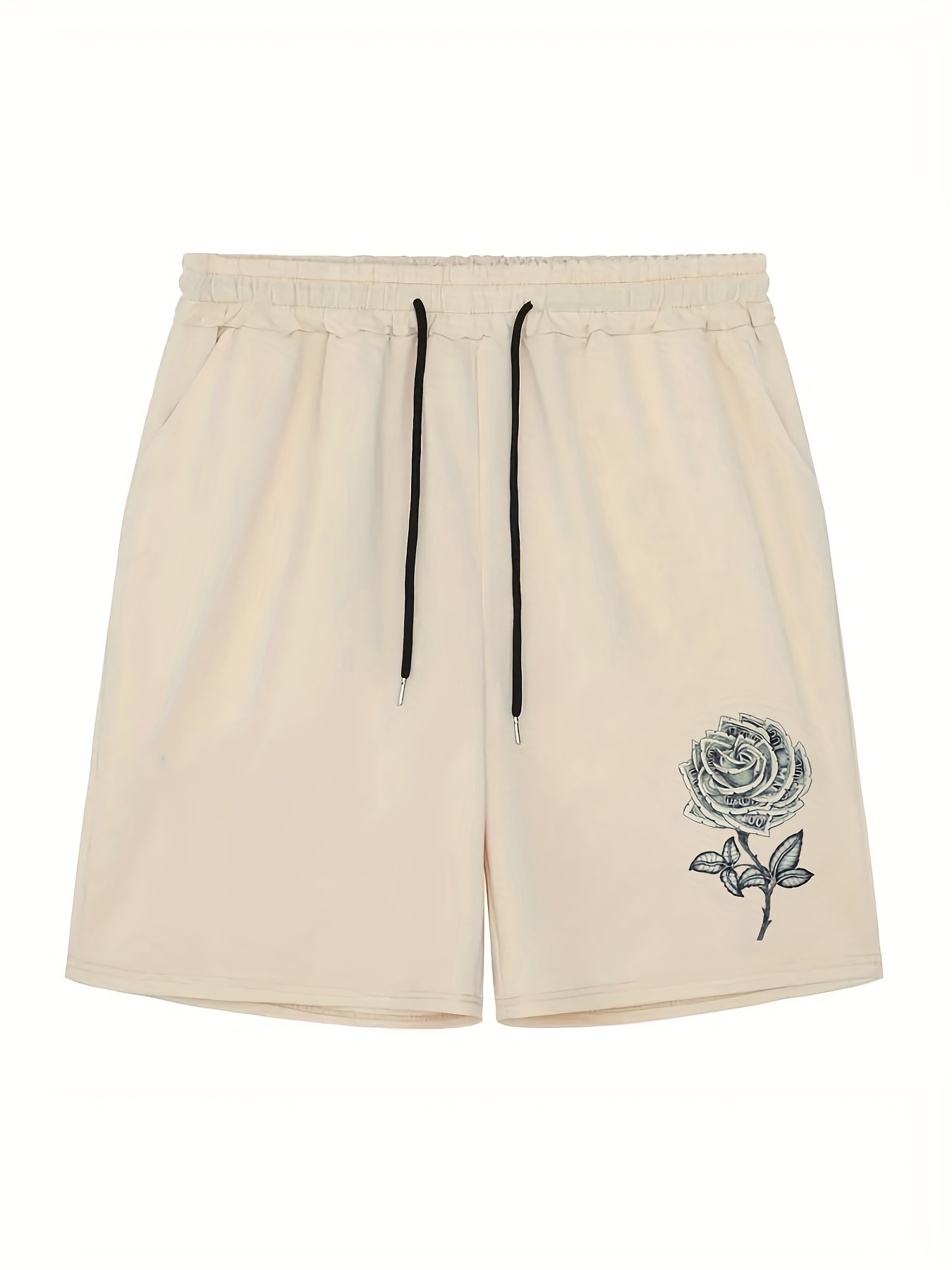mens rose shorts bottoms drawstring waist casual summer mens clothes details 0